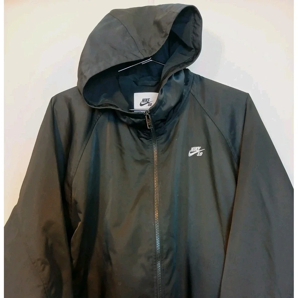 Nike SB Mens Skateboard Black Skater Jacket Embroidered Logo Size XL  D163